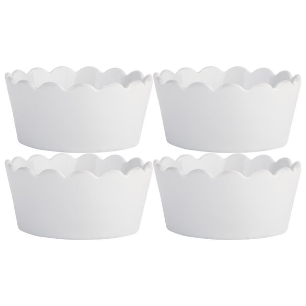 Home Essentials & Beyond Inc Home Essentials & Beyond 15801 8 oz Scallop Edge Ramekin - Set of 4 15801